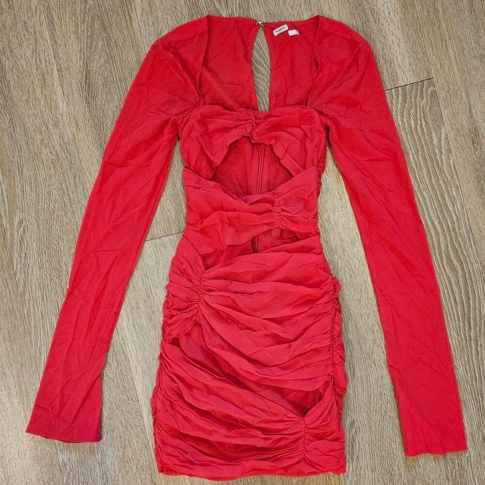 House of cb camille red (real silk dress)